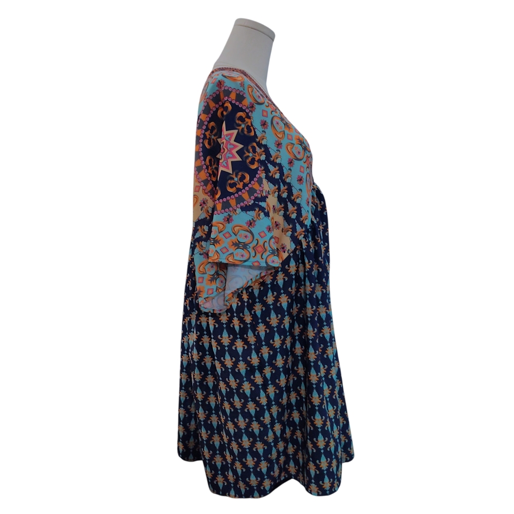 Bohemian Floral V-Neck Tunic Dress Womens 2X - Picture 5 of 8